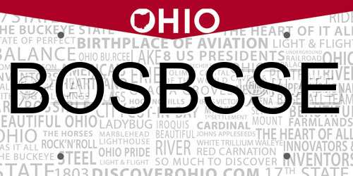 BOSBSSE Ohio License Plate