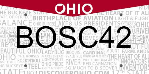BOSC42 Ohio License Plate