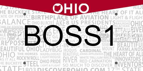 BOSS1 Ohio License Plate