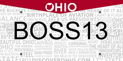BOSS13 Ohio License Plate