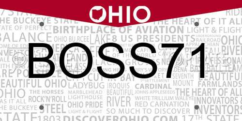 BOSS71 Ohio License Plate