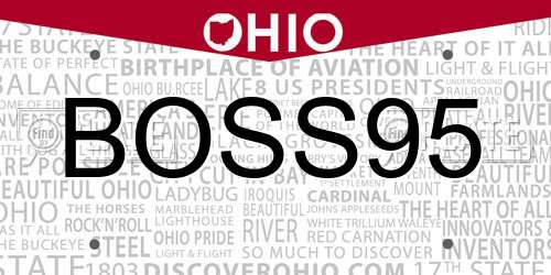 BOSS95 Ohio License Plate