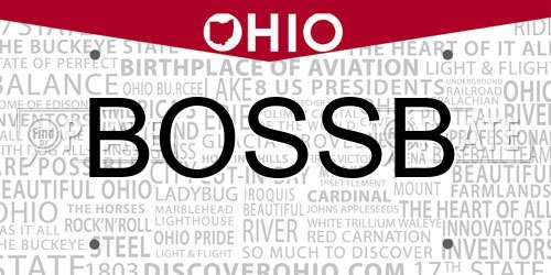 BOSSB Ohio License Plate