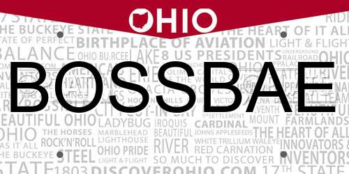 BOSSBAE Ohio License Plate
