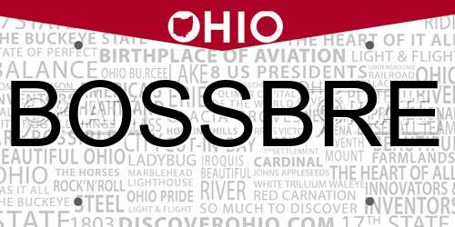 BOSSBRE Ohio License Plate