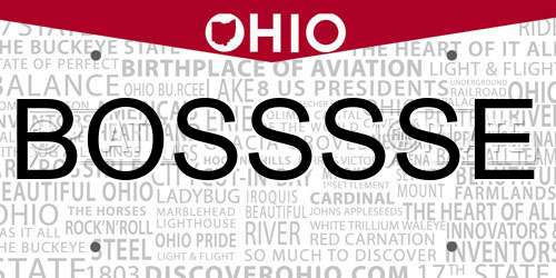 BOSSSSE Ohio License Plate