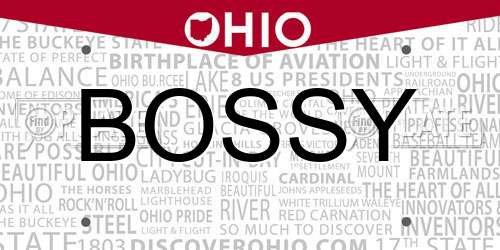 BOSSY Ohio License Plate