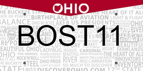 BOST11 Ohio License Plate