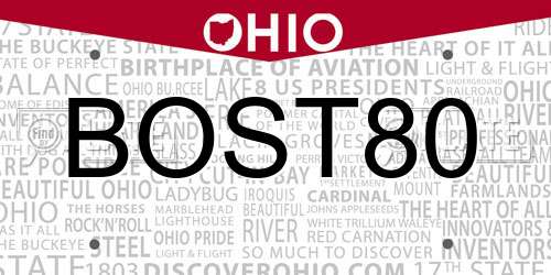 BOST80 Ohio License Plate