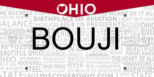 BOUJI Ohio License Plate