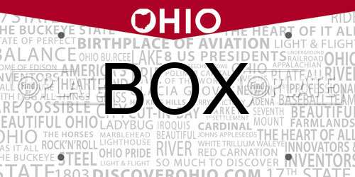 BOX Ohio License Plate