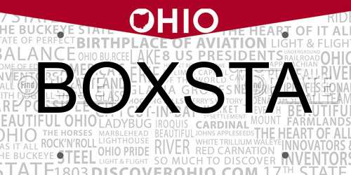 BOXSTA Ohio License Plate
