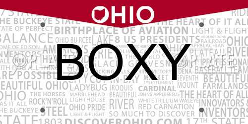 BOXY Ohio License Plate