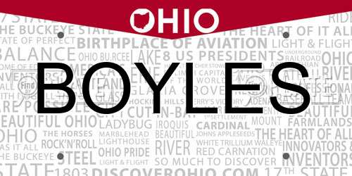 BOYLES Ohio License Plate