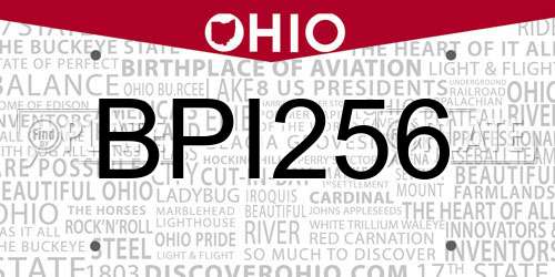BPI256 Ohio License Plate