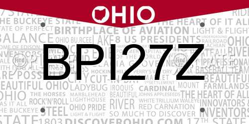 BPI27Z Ohio License Plate