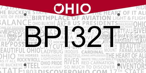 BPI32T Ohio License Plate