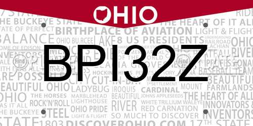 BPI32Z Ohio License Plate