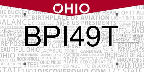 BPI49T Ohio License Plate