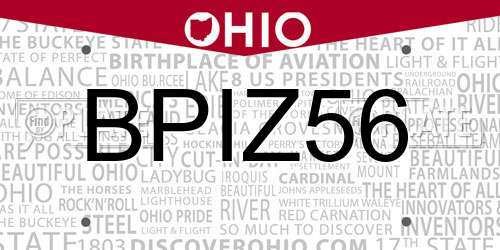 BPIZ56 Ohio License Plate