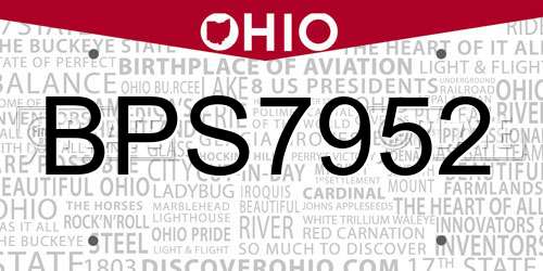 BPS7952 Ohio License Plate