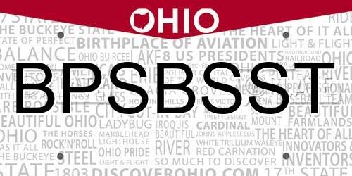 BPSBSST Ohio License Plate