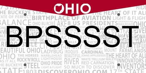 BPSSSST Ohio License Plate