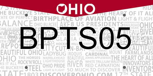 BPTS05 Ohio License Plate