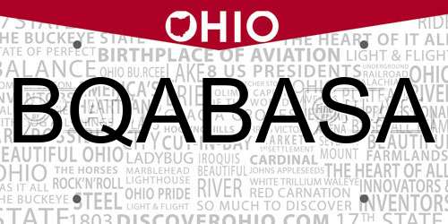 BQABASA Ohio License Plate