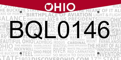 BQL0146 Ohio License Plate