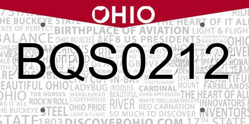 BQS0212 Ohio License Plate