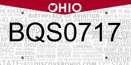 BQS0717 Ohio License Plate