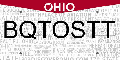 BQTOSTT Ohio License Plate