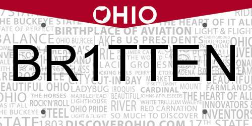 BR1TTEN Ohio License Plate