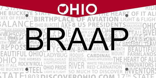 BRAAP Ohio License Plate