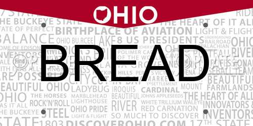 BREAD Ohio License Plate