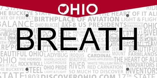 BREATH Ohio License Plate
