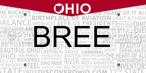 BREE Ohio License Plate