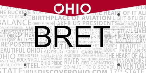 BRET Ohio License Plate