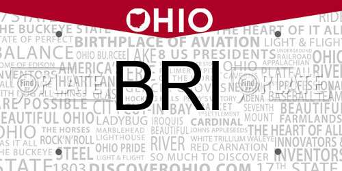 BRI Ohio License Plate