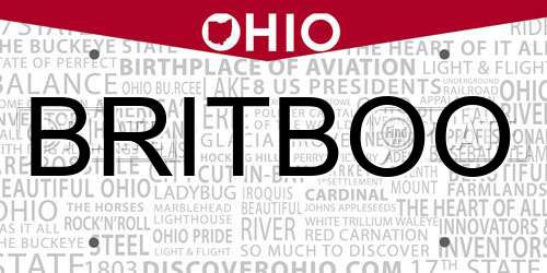 BRITBOO Ohio License Plate