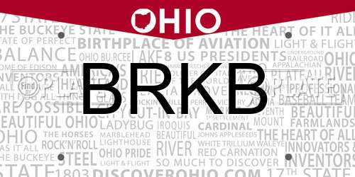 BRKB Ohio License Plate