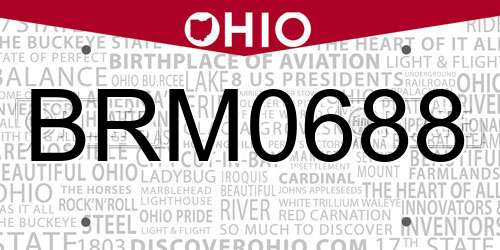 BRM0688 Ohio License Plate