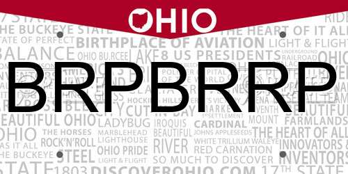 BRPBRRP Ohio License Plate