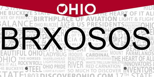 BRXOSOS Ohio License Plate