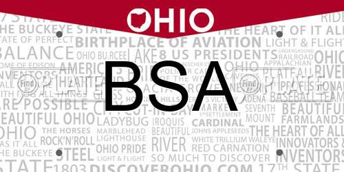 BSA Ohio License Plate