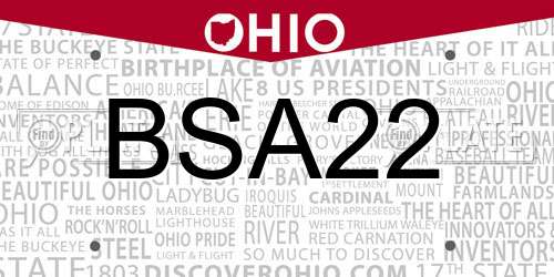BSA22 Ohio License Plate