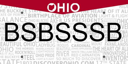 BSBSSSB Ohio License Plate