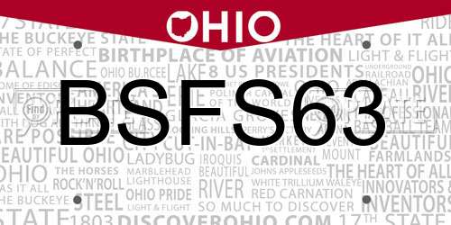 BSFS63 Ohio License Plate