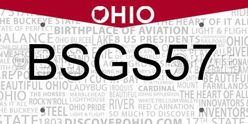 BSGS57 Ohio License Plate